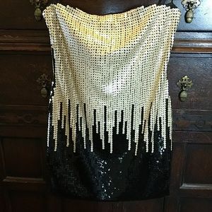 Bebe Mini Starpless Sequin Dress